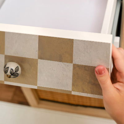 Samolepiaca fólia na nábytok Mustár sakktábla