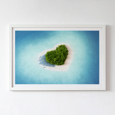 Élő moha kép Szív alakú sziget