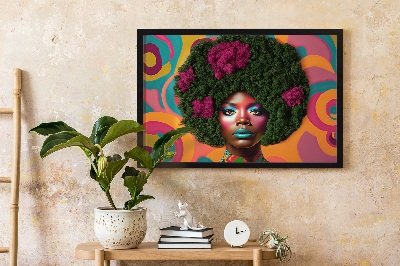 Fali moha kép Nő afrofrizurával