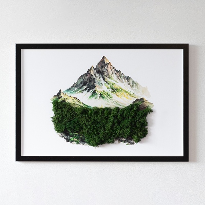 Fali moha kép A hegy teteje az erdő felett
