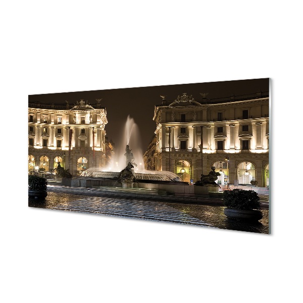 Üvegképek Róma Fountain Square éjszaka