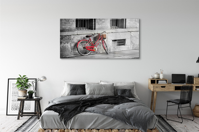 Üvegképek Piros bicikli egy kosár