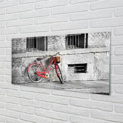 Üvegképek Piros bicikli egy kosár