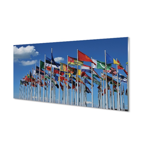 Üvegképek különböző zászlók