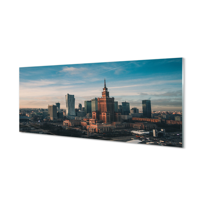 Üvegképek Varsó panoráma felhőkarcolók napkelte