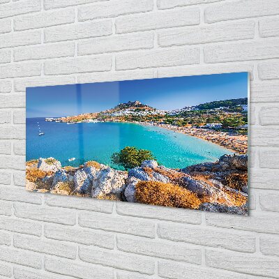 Üvegképek Görögország Coast tengerpart panoráma