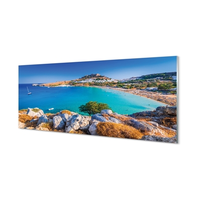 Üvegképek Görögország Coast tengerpart panoráma