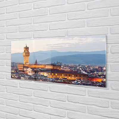 Üvegképek Olaszország Castle naplemente panoráma