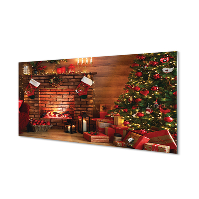 Üvegképek Karácsonyfa díszítés ajándék kandalló
