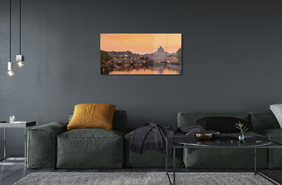 Üvegképek Róma Sunset folyami hidak épületek