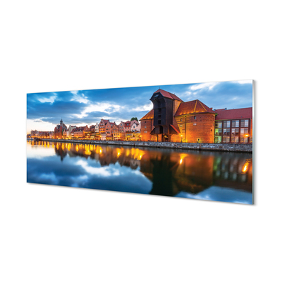 Üvegképek Gdańsk folyó épületek