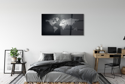 Üvegképek Fekete háttér Fehér térkép