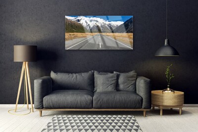 Üvegkép Snow Mountain Road Landscape