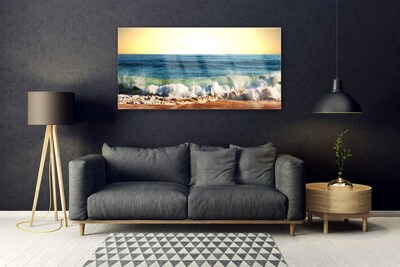 Modern üvegkép Ocean Beach Landscape