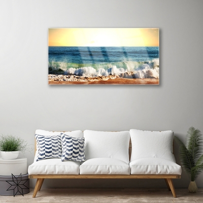 Modern üvegkép Ocean Beach Landscape
