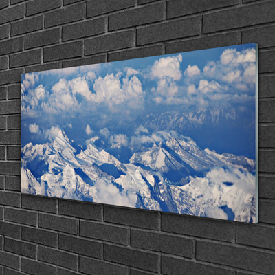 Modern üvegkép Felhők Hegyi táj