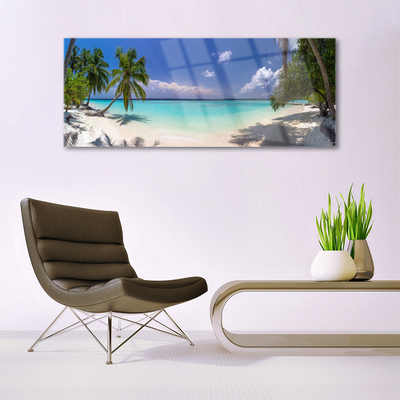 Fali üvegkép Seaside Palm Beach Landscape