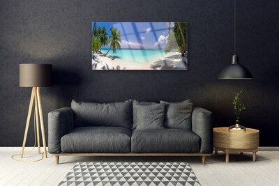 Fali üvegkép Seaside Palm Beach Landscape