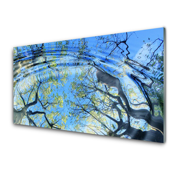 Üvegkép falra Víz Fák Nature Art