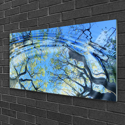 Üvegkép falra Víz Fák Nature Art