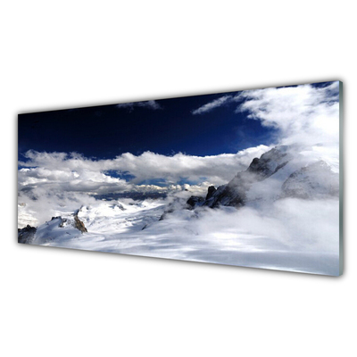 Modern üvegkép Felhők Hegyi táj