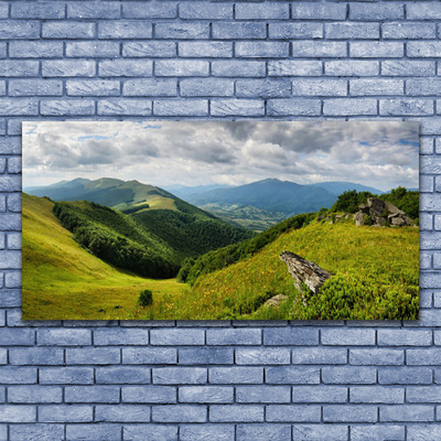 Üvegkép Mountain Meadow Landscape