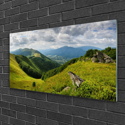 Üvegkép Mountain Meadow Landscape