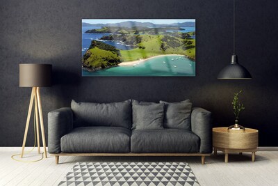 Modern üvegkép Sea Forest Beach Landscape