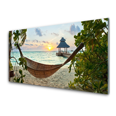 Modern üvegkép Hammock Beach Sea Landscape