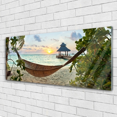 Modern üvegkép Hammock Beach Sea Landscape