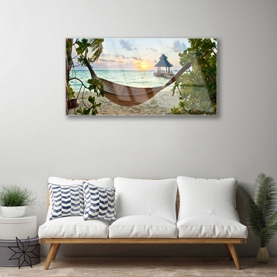 Modern üvegkép Hammock Beach Sea Landscape