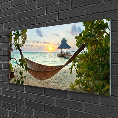 Modern üvegkép Hammock Beach Sea Landscape