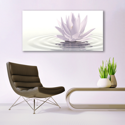 Modern üvegkép Virág Víz Art