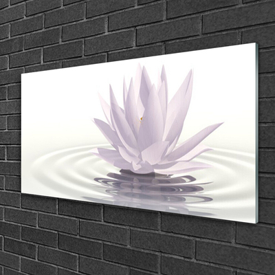 Modern üvegkép Virág Víz Art