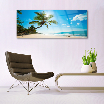Üvegkép Palm Tree Beach Landscape