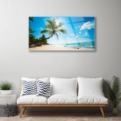 Üvegkép Palm Tree Beach Landscape