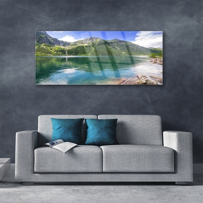 Fali üvegkép Mountain Lake Landscape