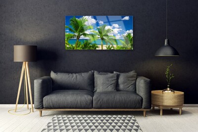 Üvegfotó Sea Palm Trees Landscape