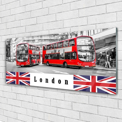 Modern üvegkép London Bus Art