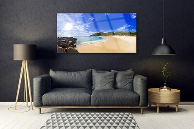 Modern üvegkép Sun Sea Beach Landscape
