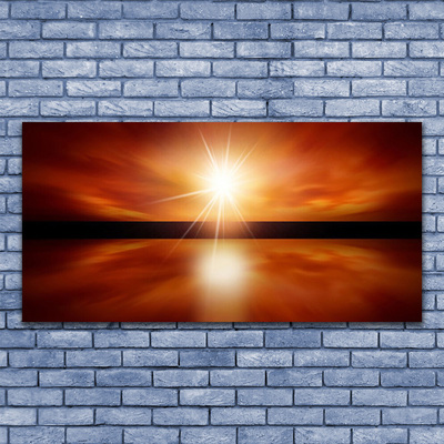 Modern üvegkép Sun Sky víz táj