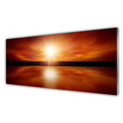 Modern üvegkép Sun Sky víz táj