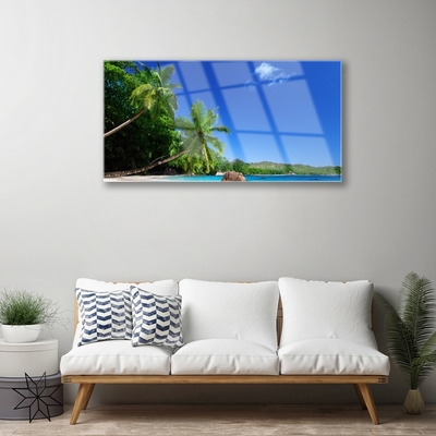 Üvegkép Palm Trees Beach Landscape