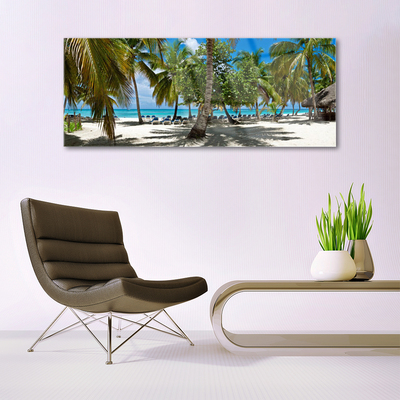 Üvegkép Beach Palm Trees Landscape