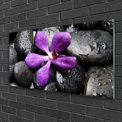 Fali üvegkép Virág Stones Art