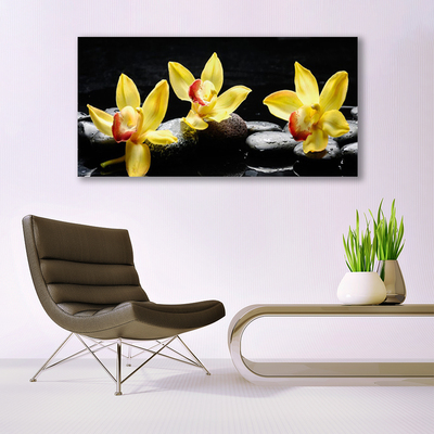 Fali üvegkép Virág orchidea növény