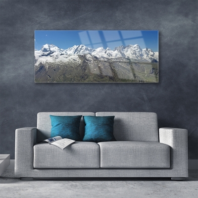 Fali üvegkép Snow Mountain Landscape