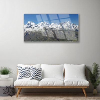 Fali üvegkép Snow Mountain Landscape