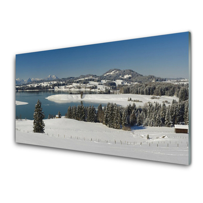 Fali üvegkép Snow-hegység Lake Region