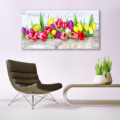 Üvegkép Tulipán virágok természet